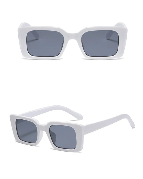 SO&EI Ins Popular Fashion Small Rectangle Sunglasses Women Retro Leopard Shades UV400 Men Trending Square Sun Glasses